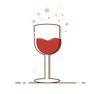 手绘矢量MBE红酒,免抠元素