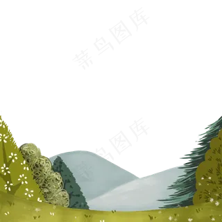 山野树林森林PNG春天风景装饰