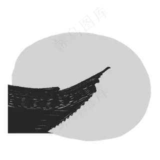 屋檐轮廓剪影古典建筑装饰PNG