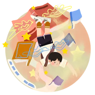 热爱读书阅读少年知识的海洋翅膀,免抠元素