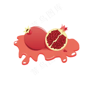石榴水果卡通矢量元素