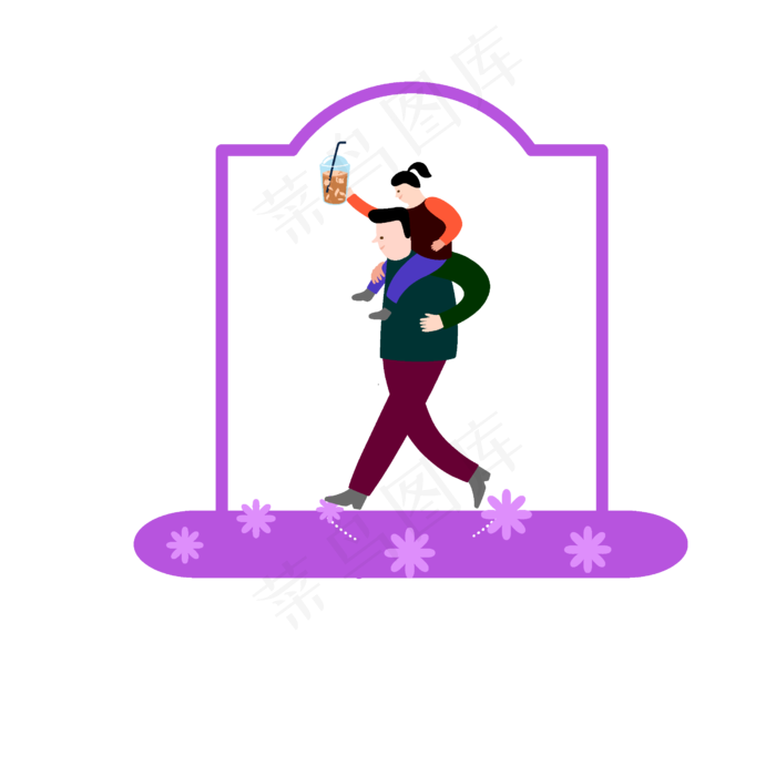 父亲节卡通装饰图案(2500*2500px 300 dpi )ai矢量模版下载