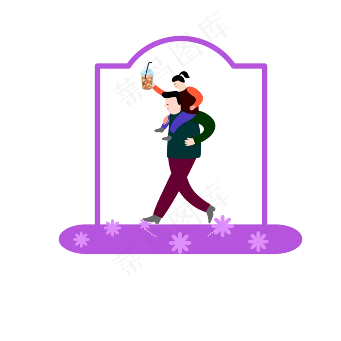 父亲节卡通装饰图案(2500*2500px 300 dpi )ai矢量模版下载