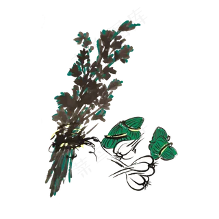 端午节水墨粽子艾草