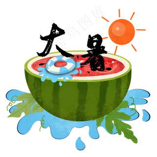 大暑西瓜装饰图