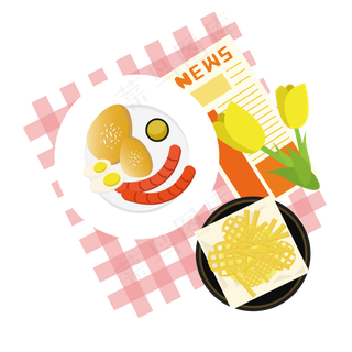 早午餐餐桌装饰,免抠元素