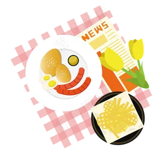 早午餐餐桌装饰,免抠元素