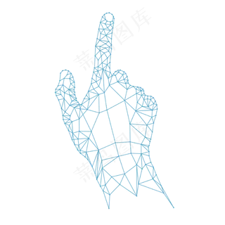 蓝色科技风格晶格点状矢量图,免抠元素