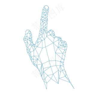 蓝色科技风格晶格点状矢量图,免抠元素