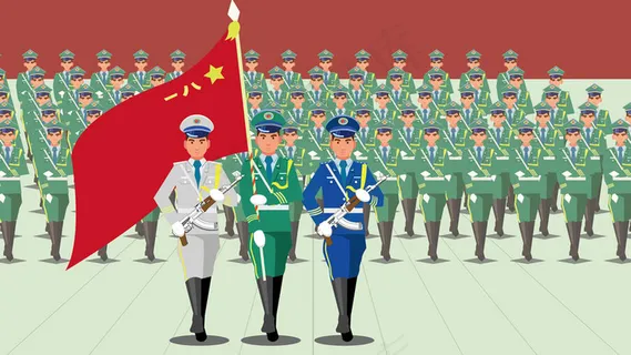 走正步的中国人民解放军