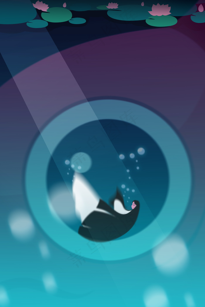 荷塘深处白衣女孩