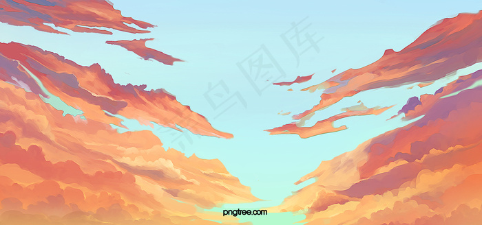 创意漫画手绘天空云彩