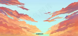 创意漫画手绘天空云彩