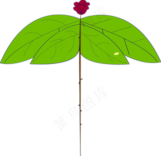 玫瑰加伞矢量装饰