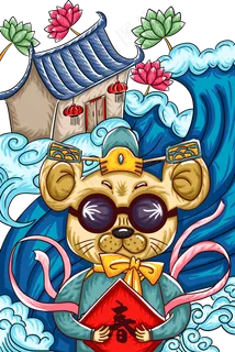 春节新春鼠年老鼠过年,免抠元素