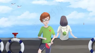 七夕海边.夏日吹风.厚涂