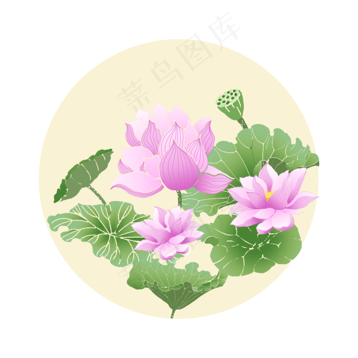 荷花荷花元素可商用荷花元素(2000X2000(DPI:300))psd模版下载