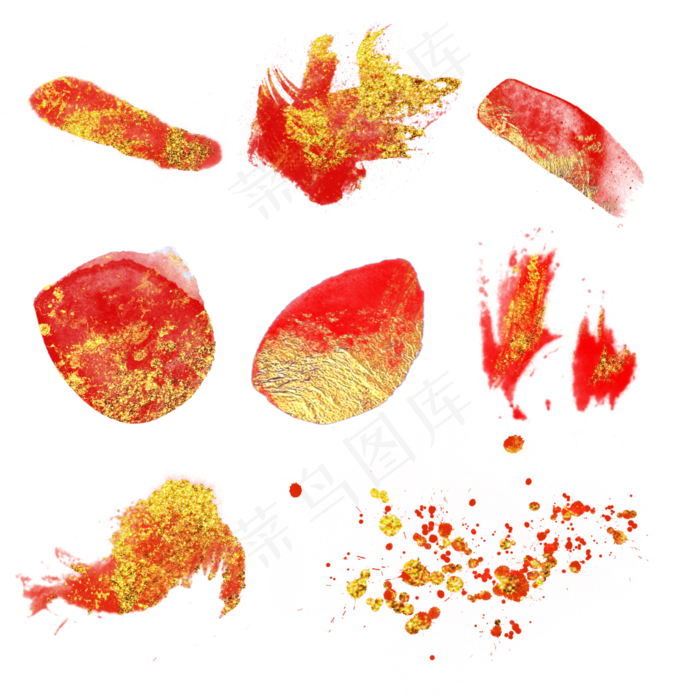 免扣红色金箔水彩(2048X2048(DPI:132))psd模版下载