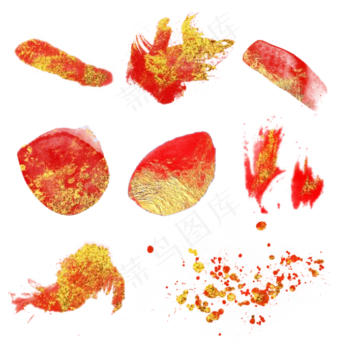 免扣红色金箔水彩(2048X2048(DPI:132))psd模版下载