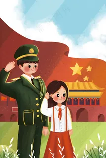 小清新国庆节快乐欢度国庆