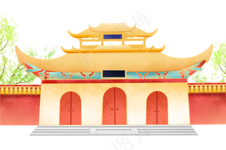 中国风国潮寺庙建筑