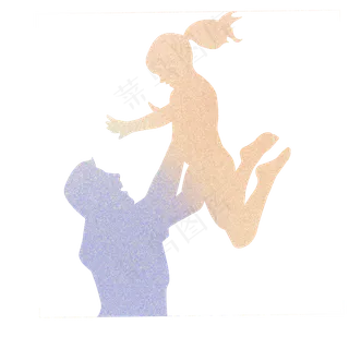 父亲节噪点渐变温馨剪影