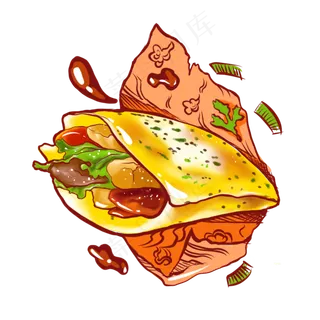 国潮美食煎饼果子,免抠元素