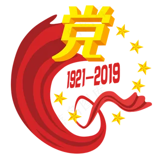 七一建党节红飘带五星