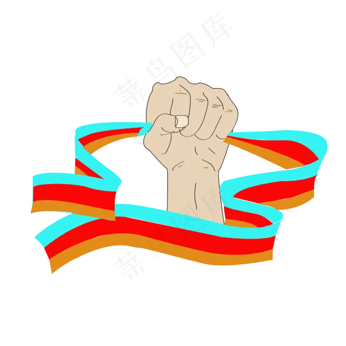 手握红蓝丝带(4167*4167px 300 dpi )ai矢量模版下载