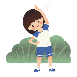 正在做早操的女孩子