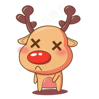 Q版卡通圣诞鹿下载,免抠元素