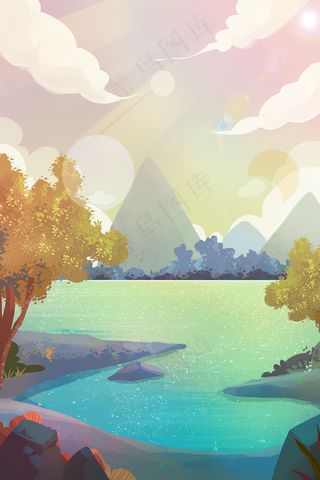 暖色系水彩风格治愈通用场景