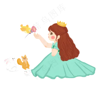 可爱卡通公主可商用元素