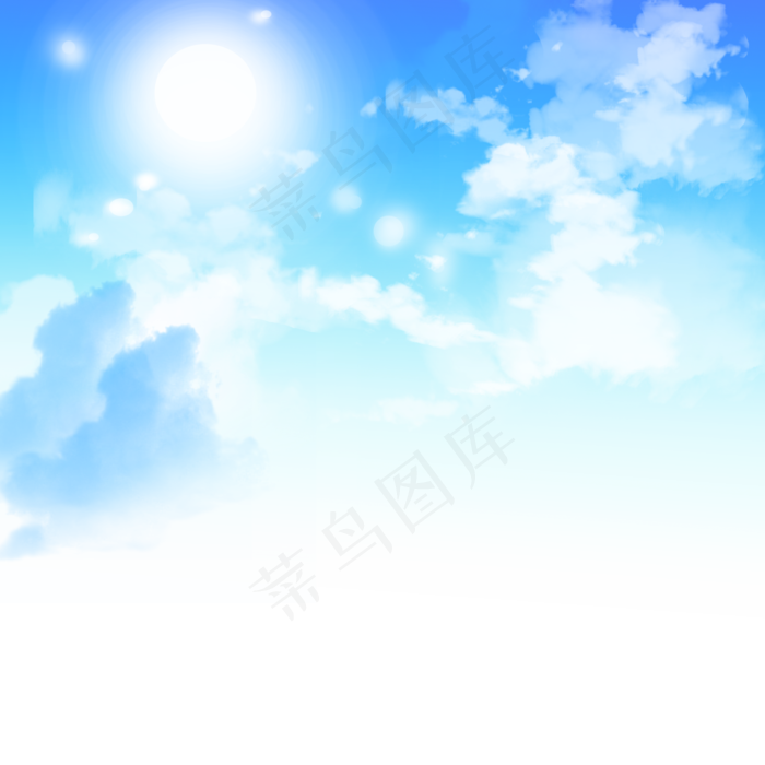 太阳蓝天白云天空素材,免抠元素(2000*2000px 300 dpi )psd模版下载