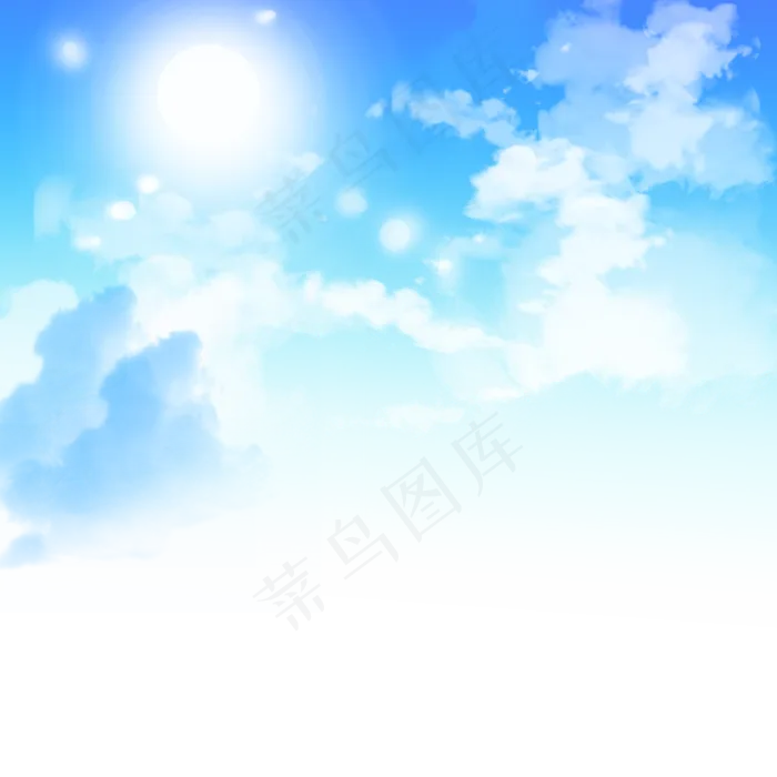 太阳蓝天白云天空素材,免抠元素(2000*2000px 300 dpi )psd模版下载