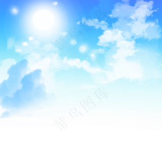 太阳蓝天白云天空素材,免抠元素