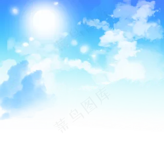 太阳蓝天白云天空素材,免抠元素
