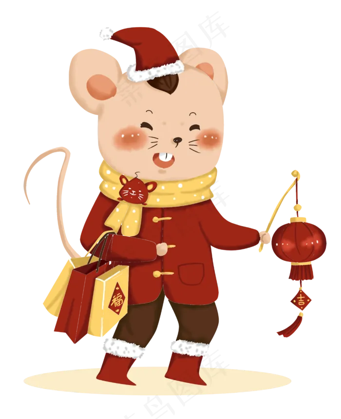 2020鼠年年货拜年,免抠元素(3000X3696(DPI:300))psd模版下载