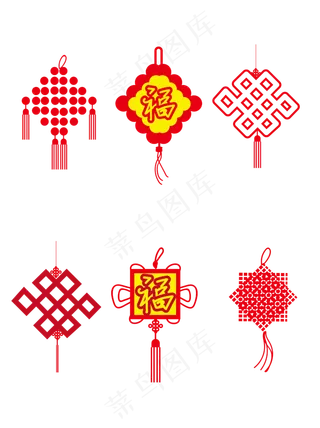 中国结中国风花纹矢量喜庆新年可,免抠元素