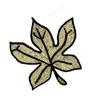 一片个性树叶装饰免抠插图