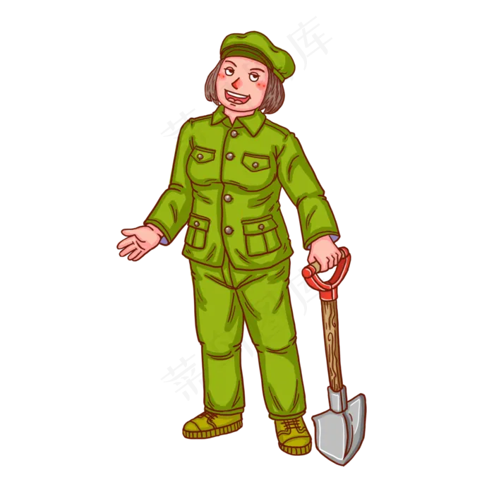 五一劳动节人物女军工人(3000X3000(DPI:300))psd模版下载