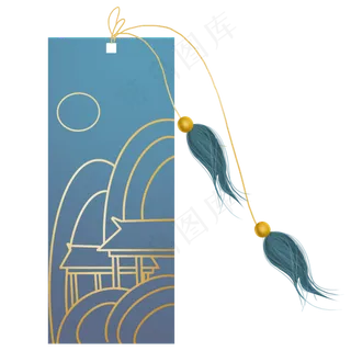 中国风线条书签