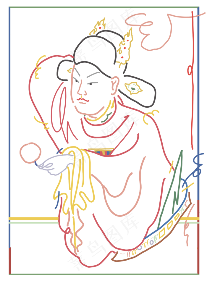 中国传统戏曲人物线条状元官人