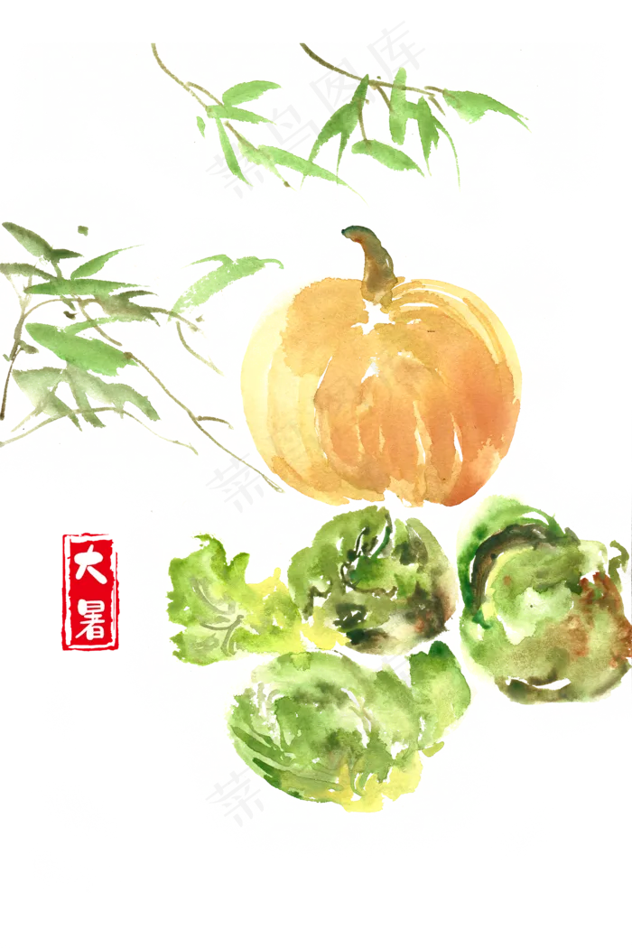 大暑夏季蔬果(4724X7087(DPI:300))psd模版下载