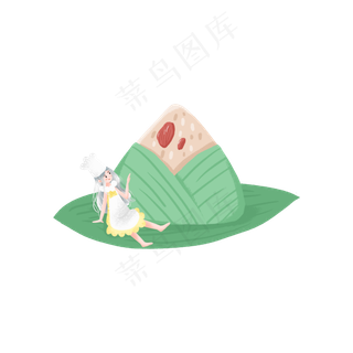 看粽子的小女孩