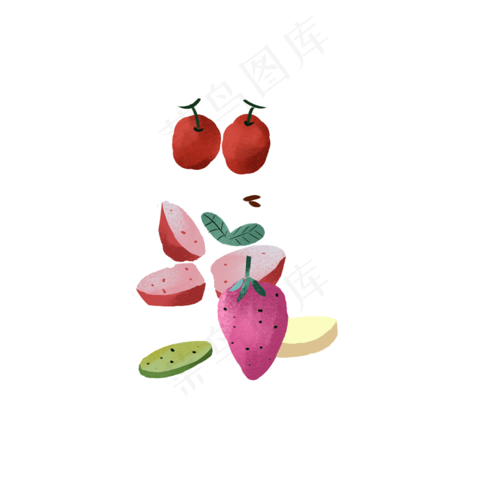 卡通美味水果下载(2000X2000(DPI:300))psd模版下载