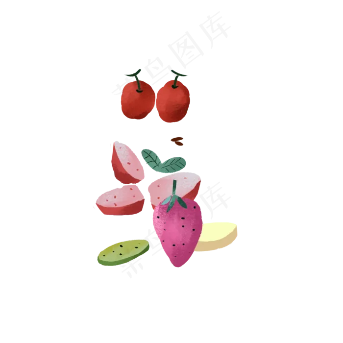 卡通美味水果下载(2000X2000(DPI:300))psd模版下载