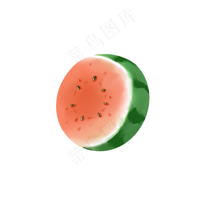 切开的半个西瓜水果很大个