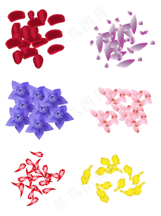 玫瑰荷花小清新粉色矢量花瓣素材