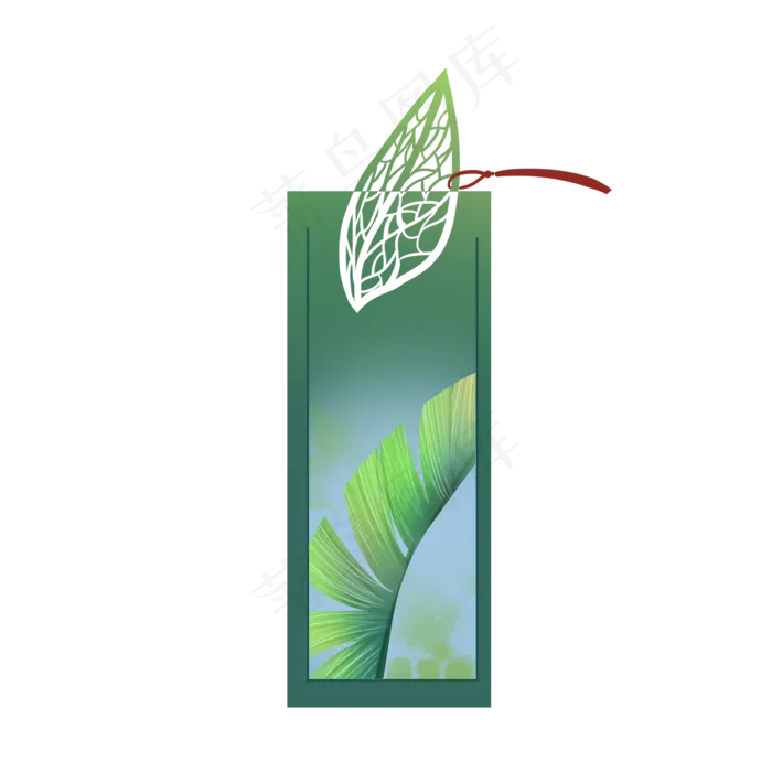 古风树叶书签(2000X2000(DPI:300))psd模版下载